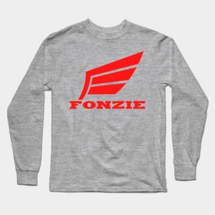 Fonzie Motorcycles - Wings Red Long Sleeve T-Shirt